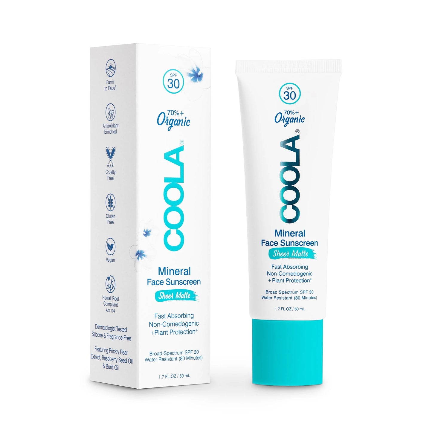COOLA Mineral Face Sunscreen Lotion Sheer Matte SPF 30 Rubywaxx